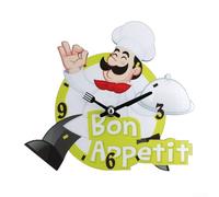 Horloge de bureau silencieuse de style chef avec support pour utilisation sur table Mécanisme silencieux pour chambres à coucher, bureaux et cuisines