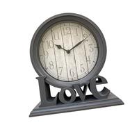 Horloge de bureau silencieuse sophistiquée rétro avec lettres d'amour pour décoration de la maison et affichage précis du temps