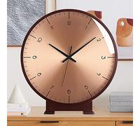 Horloge de bureau silencieuse vintage - Horloge de cheminée en bois à piles pour décoration de salon, horloge d'étagère décorative, design rétro à quatre étagères, touche intemporelle pour la maison.