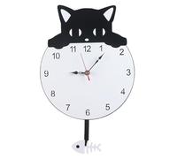 Horloge de chat avec queue mobile - Chat mignon - Analogique - Décoration