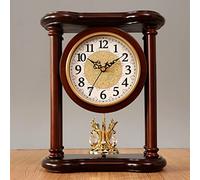 Horloge de cheminée à pendule en bois massif, silencieuse, style classique, élégante et créative. Fonctionne à piles et peut être posée sur un bureau, une table, une étagère ou une table de chevet.