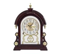 Horloge de cheminée à piles, horloge de table for salon au design antique, horloges de bureau rétro, ornements de bureau for chambre à coucher, bureau(Brown)