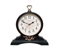 Horloge de cheminée avec mouvement silencieux - Élégante décoration vintage pour cheminée, bureau, étagère - Lentille en verre HD pour une heure moderne et silencieuse