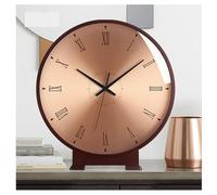 Horloge de cheminée en bois - Silencieuse - Horloge décorative à piles pour salon, chambre à coucher, bureau - Design bois massif