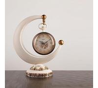 Horloge de cheminée, Horloge de Bureau sans tic-tac, Style rétro européen, alimentée par Batterie for Salon, Chambre, Bureau, décoration intérieure(A)
