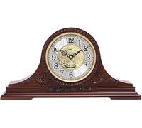 Horloge de cheminée rustique en bois massif pour salon, horloge décorative avec carillon horaire, convient pour cheminée ou cheminée