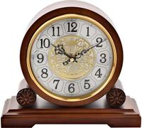 Horloge de cheminée Westminster en noyer - Cadran arabe en forme de tonneau WD2062 (Taille unique) (Noyer)