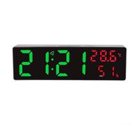 Horloge de chevet intelligente avec grand miroir LED et réglage automatique de la luminosité (vert)