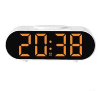 Horloge de chevet sans fil à double alarme, charge rapide, chargeur mobile avec fonction répétition, design compact pour l'organisation de la table de chevet (orange)