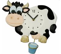Horloge de cuisine vache tachetée et son seau de lait