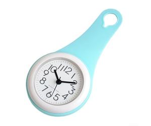 Horloge de douche avec affichage numérique, étanche et silencieuse, pratique à accrocher sur un porte-serviettes ou des crochets (cyan)