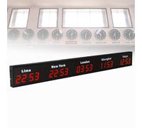 Horloge de fuseau horaire mondial - Horloge murale de ville 3/4/5 pour hôtels, aéroports, lieux de divertissement et sociétés multinationales