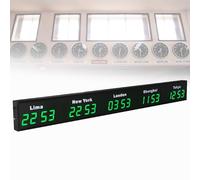 Horloge de fuseau horaire mondial - Horloge murale de ville 3/4/5 pour hôtels, aéroports, lieux de divertissement et sociétés multinationales