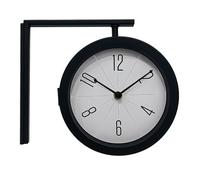 Horloge de Gare Relaxdays, Double Face, H x L : 25 x 28 cm, à Piles, Horloge Murale analogique, silencieuse, Noire