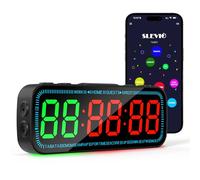 Horloge de gym Bluetooth contrôlée par application magnétique avec grand écran numérique LED, compte à rebours pour score, crossfit, tabata, hiit, emom, boxe (noir)