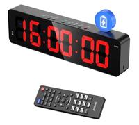 Horloge de gymnastique avec télécommande, minuterie d'intervalle Ultra-claire de 12x3.5 pouces avec compte à rebours/Up LED for le Sport Modes multiples