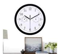 Horloge de jardin résistante aux intempéries - Grande horloge d'extérieur - Résistante aux intempéries - Avec thermomètre et hygromètre - Grande horloge extérieure - Silencieuse - Étanche