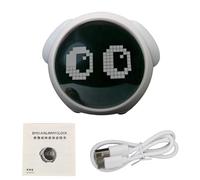 Horloge de lumière contrôlée vocale Mignonne d'éloge d'alarme pour la Maison de Nuit à LED numérique (a) Aqiong