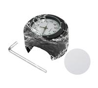 Horloge de moto, compteur de température précis de l'horloge étanche, accessoires de manipulation de 22-25,4 mm, luminosité antichoc, antidérapante dans l'obscurité pour moto