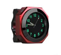 Horloge de moto montée sur guidon en aluminium, avec un design robuste et étanche avec cadran lumineux (rouge)
