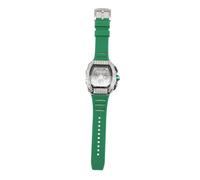 Horloge de Poignet Mécanique Automatique, Horloge Mécanique des Hommes 30 M Sangle de Silicone Imperméable pour l'extérieur (Vert argenté)