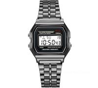Horloge De Poignet Numérique F91w Horloge Électronique Commerciale Réglable Avec Sangle En Acier Noir, Montre Numérique, Montre De Poignet En Métal, Montre À Cadran Lcd