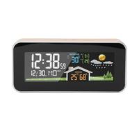 Horloge de Prévision Météo, Réveil Météo Numérique sans Fil avec Capteur d'humidité de la Température, Affichage Couleur LCD Multifonction, Horloge de Prévision Météo pour