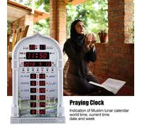 Horloge de prière Automatique Islamique Horloge de prière numérique Rétro-éclairage Écran LCD Horloge Murale Home Room Decor