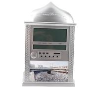 Horloge de prière musulmane,Horloge Murale Azan Prière islamique Horloge de table Azan avec Calendrier Llunaire musulman, Heure Mondiale, Température,Rappelez l'heure Azan, Musique de La Mecque