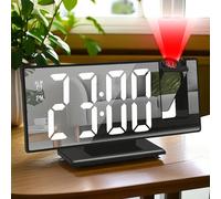 Horloge de projection électronique multifonctionnelle à LED, horloge de réveil intelligente à écran numérique coloré pour chambre, bureau, cadeaux, anniversaire, remise de diplôme, décoration de chamb