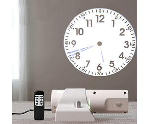 Horloge de Projection, Horloge avec Projecteur Rotatif à 180 °, Luminosité Réglable Pour L'écran Et La Projection, Réveil Pour Chambre, Basculez Facilement Entre Les Cadrans Romains,Blanc