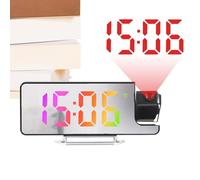 Horloge De Projection Intelligente - Capteur De Température D'affichage Numérique, Moniteur De Temps LED Moderne, Projecteur Rotatif, Contrôle De La Luminosité, Temporisateur De Fonctionnement Silenci