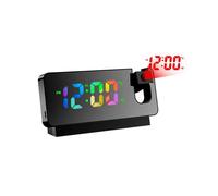 Horloge de Projection Miroir Lumineuse LED Grand Écran Numérique Horloge de Projection Réveil de Projection Électronique