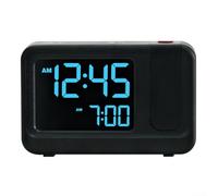 Horloge de projection rotative à 180 degrés offrant l'heure, la date, le jour, l'alarme, la température, l'humidité via l'écran LCD avant et l'image projetée (C)