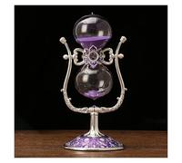 Horloge de Sable, Sablier en métal Rotatif à 360°, décoratif et Multicolore, 15/30 Minutes(Silver Purple,15 Minutes)