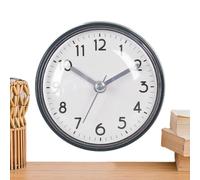 Horloge de salle de bain étanche - Affichage clair facile à visualiser, pièce murale blanche de 7,6 cm pour la douche, design compact résistant à l'humidité, l'heure quotidienne pour la maison, le