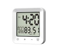 Horloge de salle de bain étanche : écran LCD numérique avec minuterie de douche, dispositif de compte à rebours pour montage mural sur grand écran, détecteur de résistance à l'humidité |