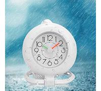 Horloge de Salle de Bain - Mini Horloge de Douche à la Mode étanche à Double Usage Horloge de Table Suspendue Salle de Bain Cuisine décoration de la Maison (Blanc)