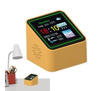 Horloge de station météo - 3,5 x 4 x 4,8 cm petit modèle d'intérieur numérique, thermomètre intérieur et extérieur sans fil | Décoration de moniteur d'humidité de bureau pour table de chevet cuisine