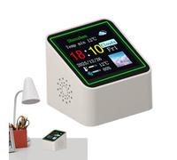 Horloge de station météo - 3,5 x 4 x 4,8 cm petit modèle d'intérieur numérique, thermomètre intérieur et extérieur sans fil | Décoration de moniteur d'humidité de bureau pour table de chevet cuisine