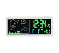 Horloge de station météo numérique avec prévisions de 3 jours, réveil mural ou de table