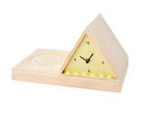 Horloge de table de chevet | Support de marque-page ergonomique | Support de livre en bois avec porte-gobelet - Pour homme, femme, ami, enfants, enseignants, étudiants, écrivains, amoureux, comptoir