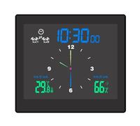 Horloge de table élégante et étanche avec fonctionnalités avancées de la température en temps réel, affichage de l'humidité et option snooze (noir)