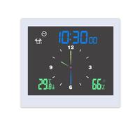 Horloge de table étanche élégante avec fonctionnalités avancées de la température en temps réel, affichage de l'humidité et option snooze (blanc)