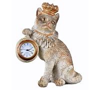 Horloge de Table Katzenprinzessin Montre Chat avec Couronne Horloge Mantel Chats Palazzo Exclusif