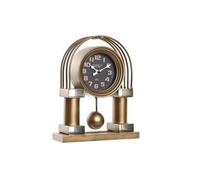 Horloge de table - LANA DECO - Thyann - Verre Noir Doré - 25 x 8 x 31 cm - Style Traditionnel