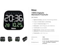 Horloge de table Mebus 19855 18.5 cm x 18.5 cm x 3 cm noir