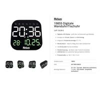 Horloge de table Mebus 19855 18.5 cm x 18.5 cm x 3 cm noir