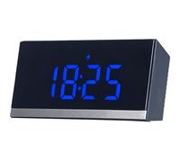 Horloge de table - Radio-pilotée - Noir / Bleu - Écran LED - Fonction Snooze - Luminosité réglable