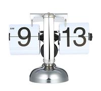 Horloge de table rétro à petite échelle en acier inoxydable à quartz pour salon, chambre à coucher, bureau